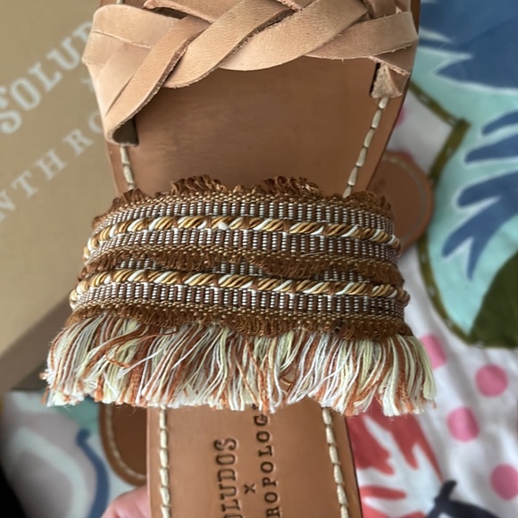 Soludos Anthropologie tan leather braided sandals 7.5- worn once! - Picture 2 of 2